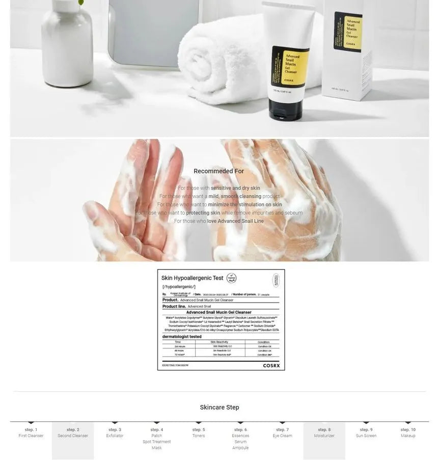 COSRX - ADVANCED SNAIL MUCIN GEL CLEANSER