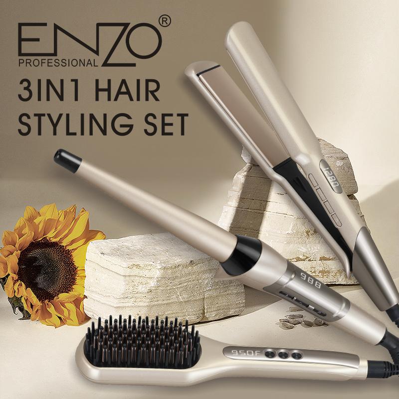 CEN-3893 Enzo Professional 3-in-1 Hair Styling Kit